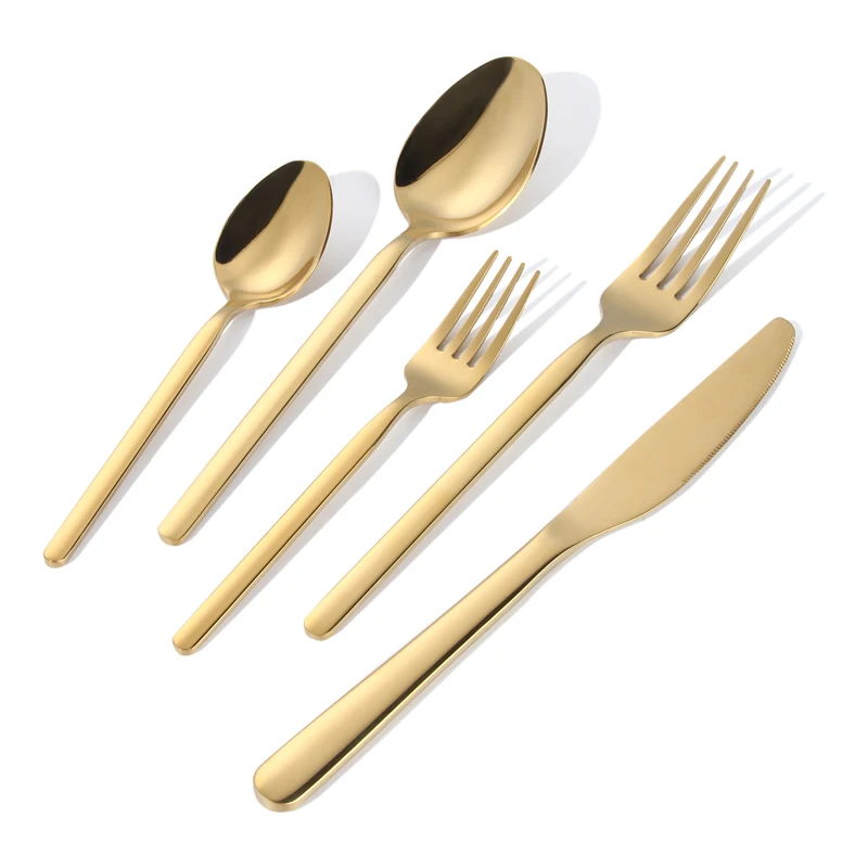 

Thick handle flatware set spoons fork knife stainless steel gold cutlery wholesale for restaurant, Gold / rose gold / rainbow / champagne / black / silver
