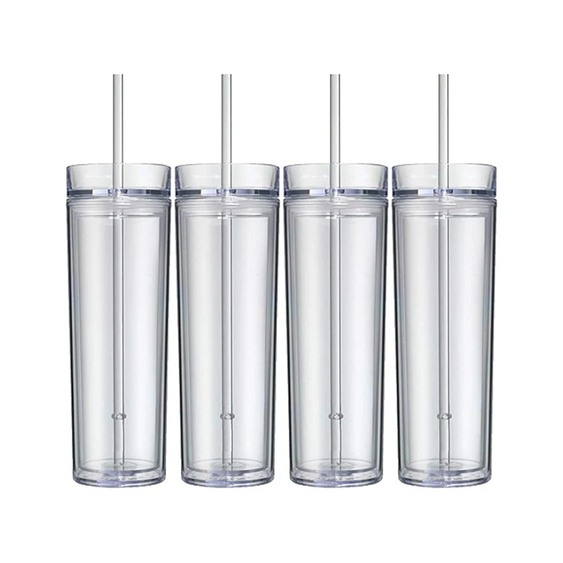 

Wholesale Skinny Tumblers Acrylic Free BPA Plastic  20oz Clear Acrylic Tumbler With Straw, Black/grey/mixed/pink/red, etc.