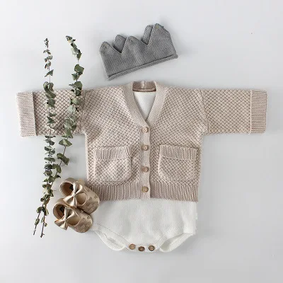 

Ins2019 baby winter clothes during the spring and autumn outfit new private infants sweater knitted cardigan jackets joker