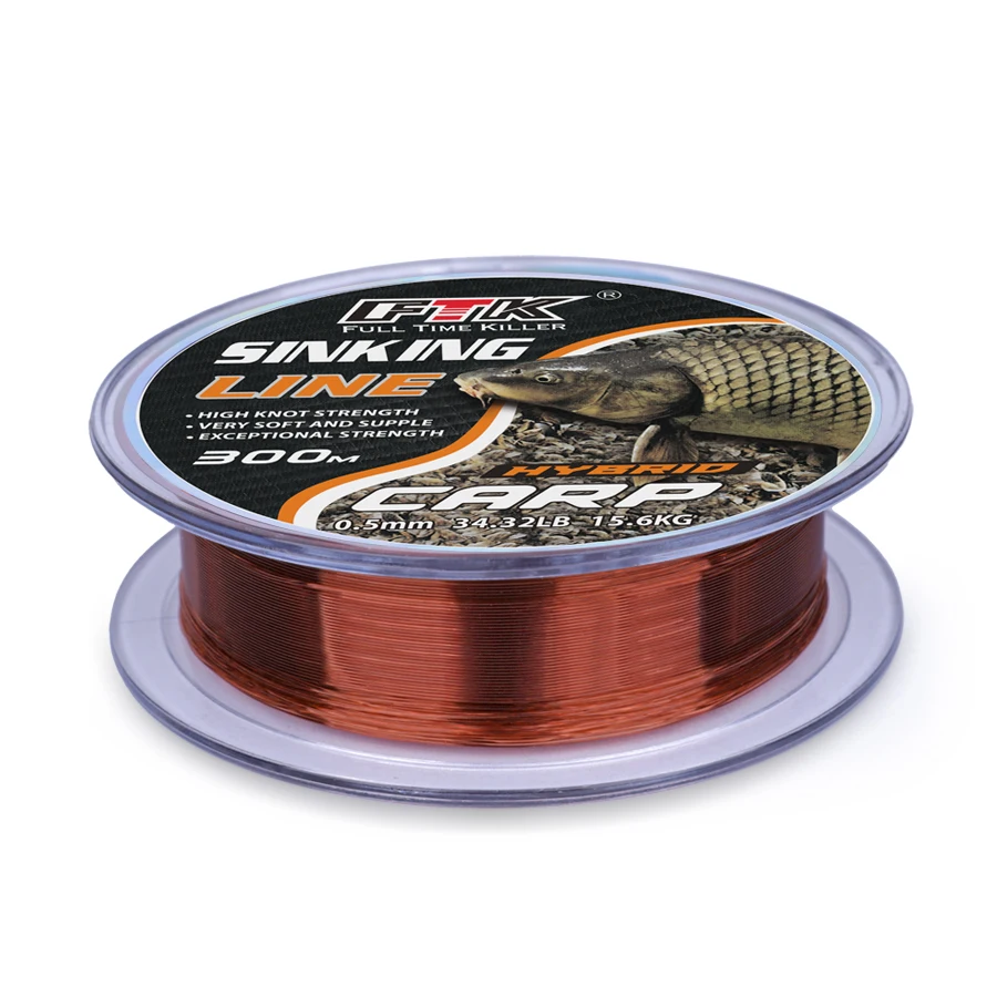 FTK 300m Fluorocarbon Coating Sinking Fishing Line Carbon Fiber Leader Wire with Lure for Bait Fishing