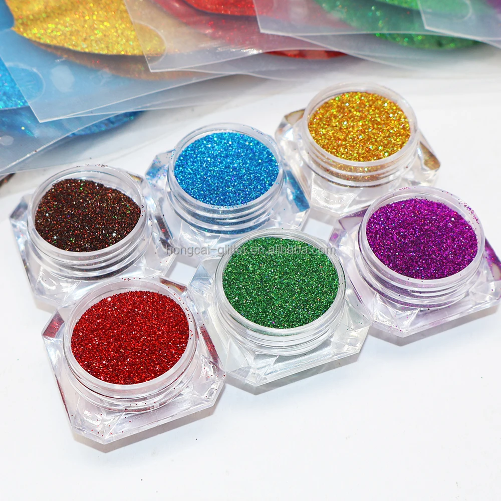 Wholesale Holographic extra Fine Glitter Powder Bulk Nail Glitter for Tumblers Christmas Decorations