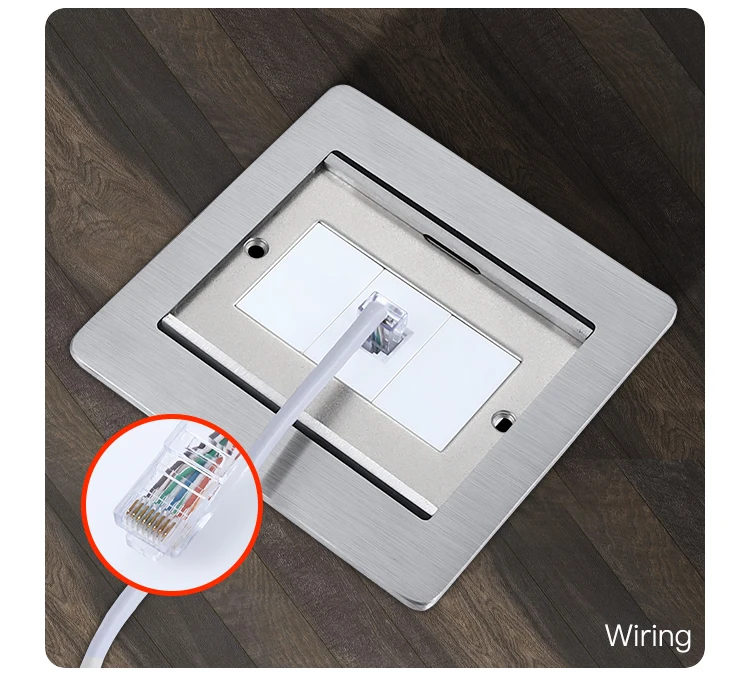 Wholesale rj45 Stainless steel network double door hidden floor socket box