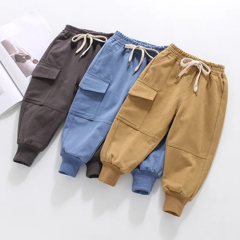 

Wholesale 2021 Kids Fall Winter Cargo Trousers Pants Casual Sweatpants Boys Toddler Jogger Sweat Cotton Sport Pants