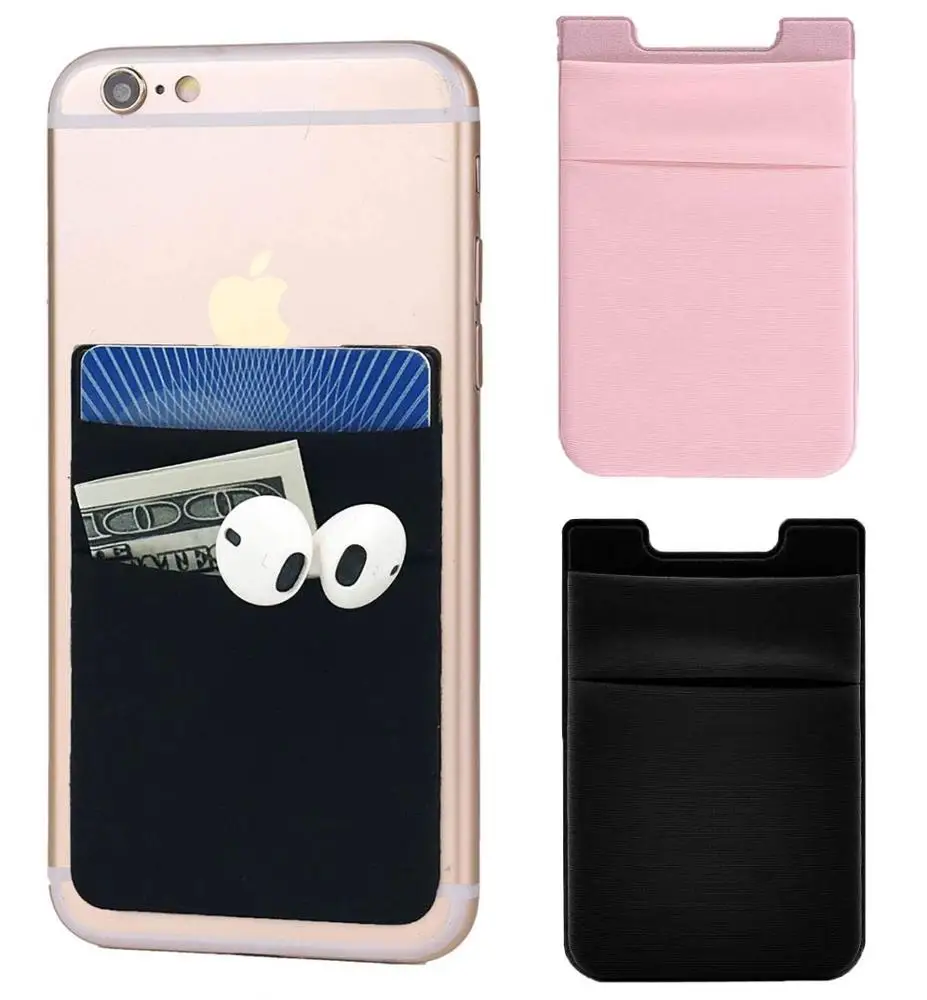 

Promotion Custom Logo Adhesive Sticker Phone Pocket Smart Cell Phone Wallet with Card Holder Pocket Pouch