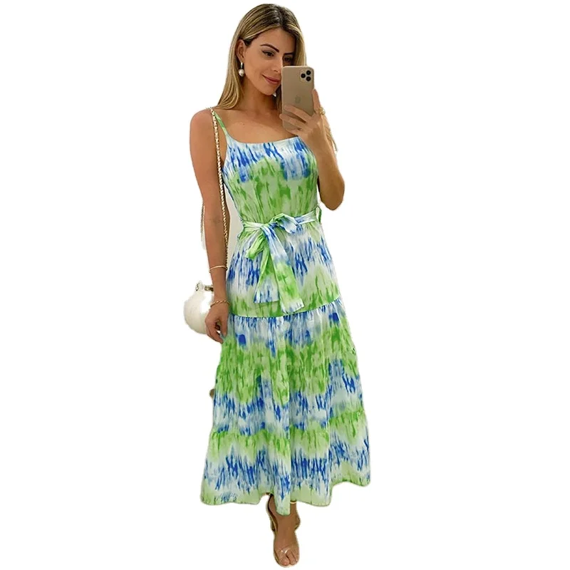 

Summer new style open back sexy dress sleeveless breathable ladies beach skirt
