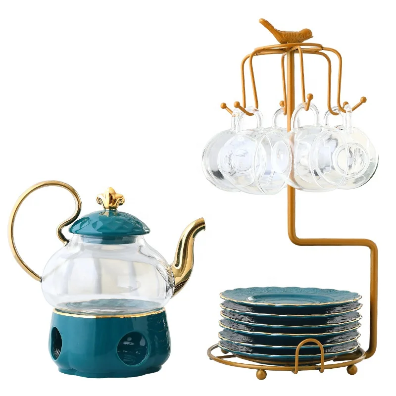 

Wholesale fine relief tea set and porcelain fancy tea cup saucers and fine tableware suit