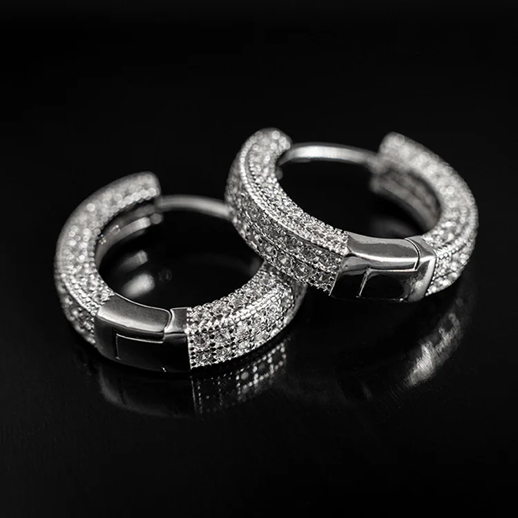 

Fashion Hip Hop Earrings Jewelry 925 Sterling Silver Gold Plated Diamond Stud Men Women Moissanite Hoop Earrings