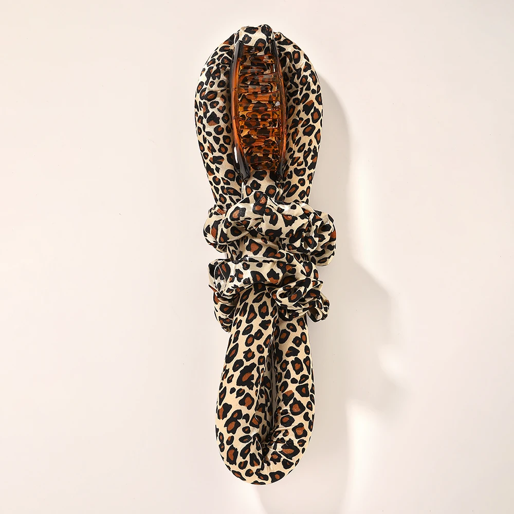 

hair curler roller Amazon Hot Selling Lazy Sleeping Foam Hair Clip Wave Sponge Leopard grain printed Non-heat Curling Iron Set