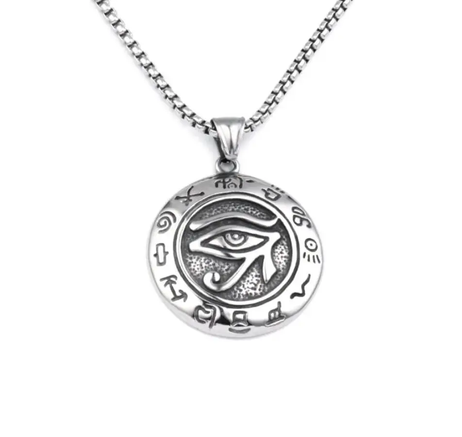 

Gothic Tibetan Silver Vintage Large Six-pointed Star Pendant Punk Style Round Pendant Necklace Accessories, Silver color
