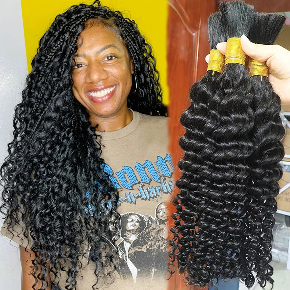 Deep Wave Bulk BOHO Braiding Hair Extension