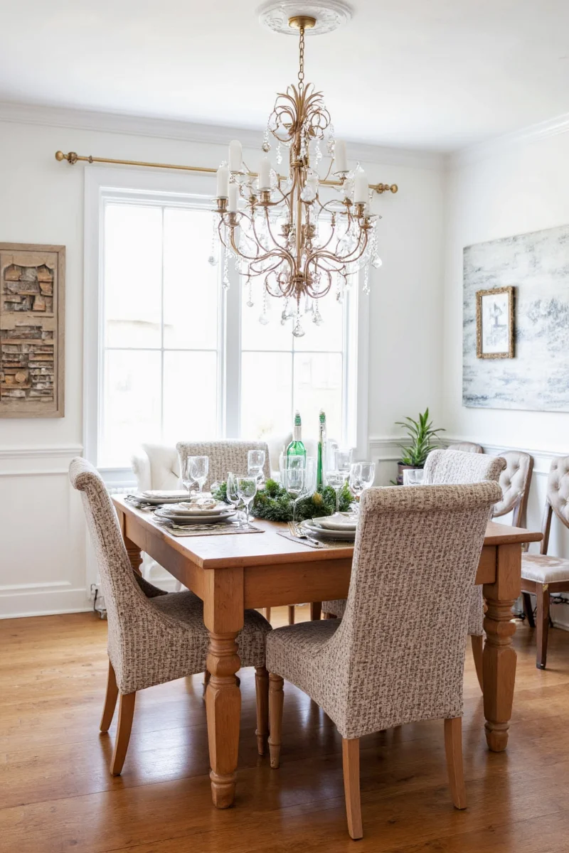 Cozy Throws and Pillows in Dining Area