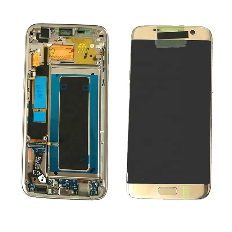 

Lcd assembly Touch Screen Digitizer screen with frame For Samsung Galaxy S7 edge G935, Black gold