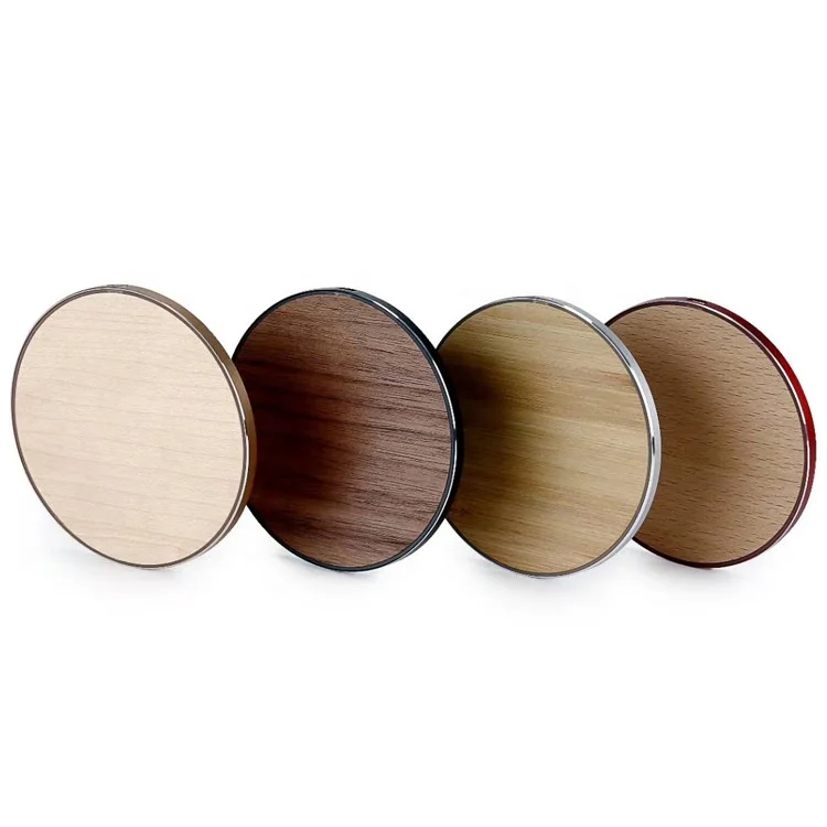

15W fast bamboo wood wireless charger with light