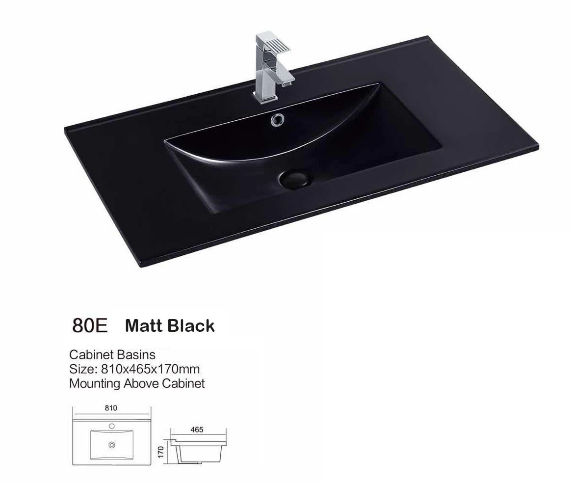Counter Top Luxury Bathroom Wash Basin Sink Slim Edge Matt