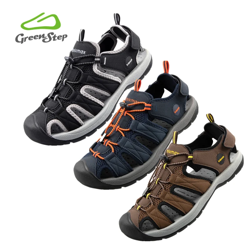

In Stock Hot Sale Fashion Trend waterproof hiking designer antislip flat sandals men sports sandals, Blue,black,brown