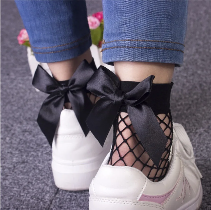 

Freely Size Women Ruffle Fishnet Ankle High Socks Mesh Lace Fish Net Short Socks