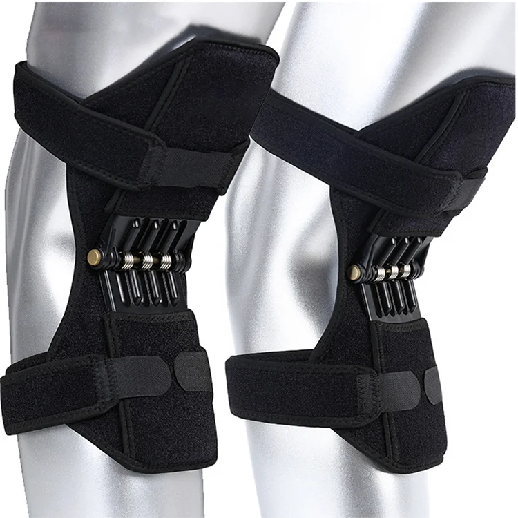 

Wholesale New Design Powerful Joint Support Knee Pads Spring Force Non-slip Leg Knee Booster, Black