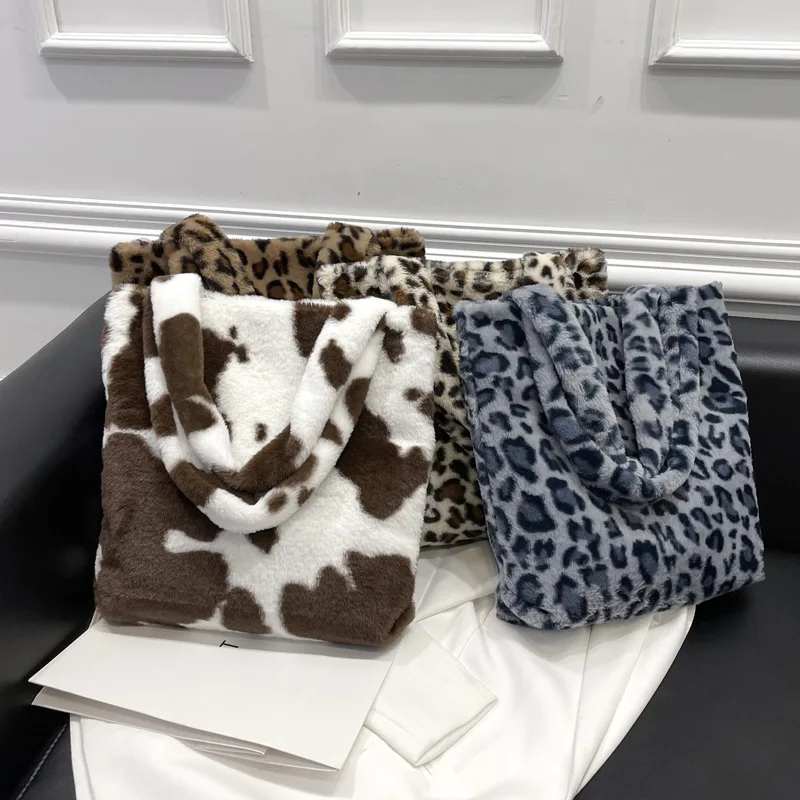 

Lowest Price Fashion Fur Print All Match Shoulder Handbags Women Purses Designer Handbags Famous Brands Luxury, 4 colors available