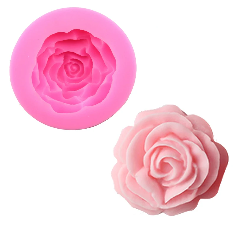 

Hot Sale Single Rose Shape Silicone Soap Mold for Soap Making DIY Cake Soap Tools, Pink