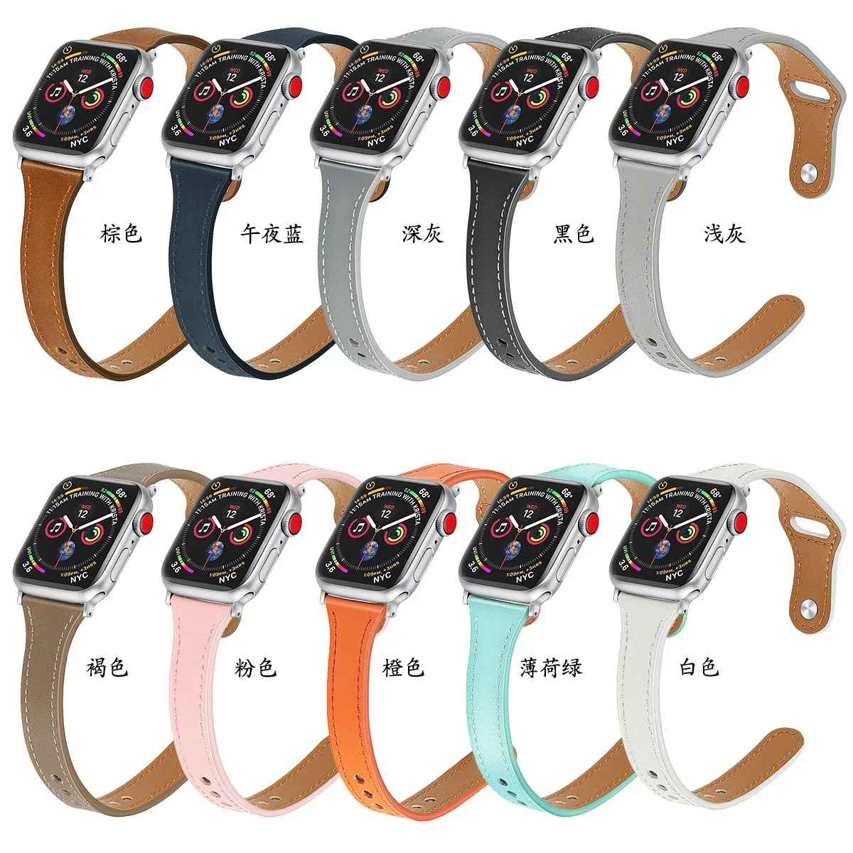 

Leather Strap for Apple Watch Band 40mm 44mm New Design Leather Loop Band Wristband Strap for Apple Watch 5 4 3 Leather