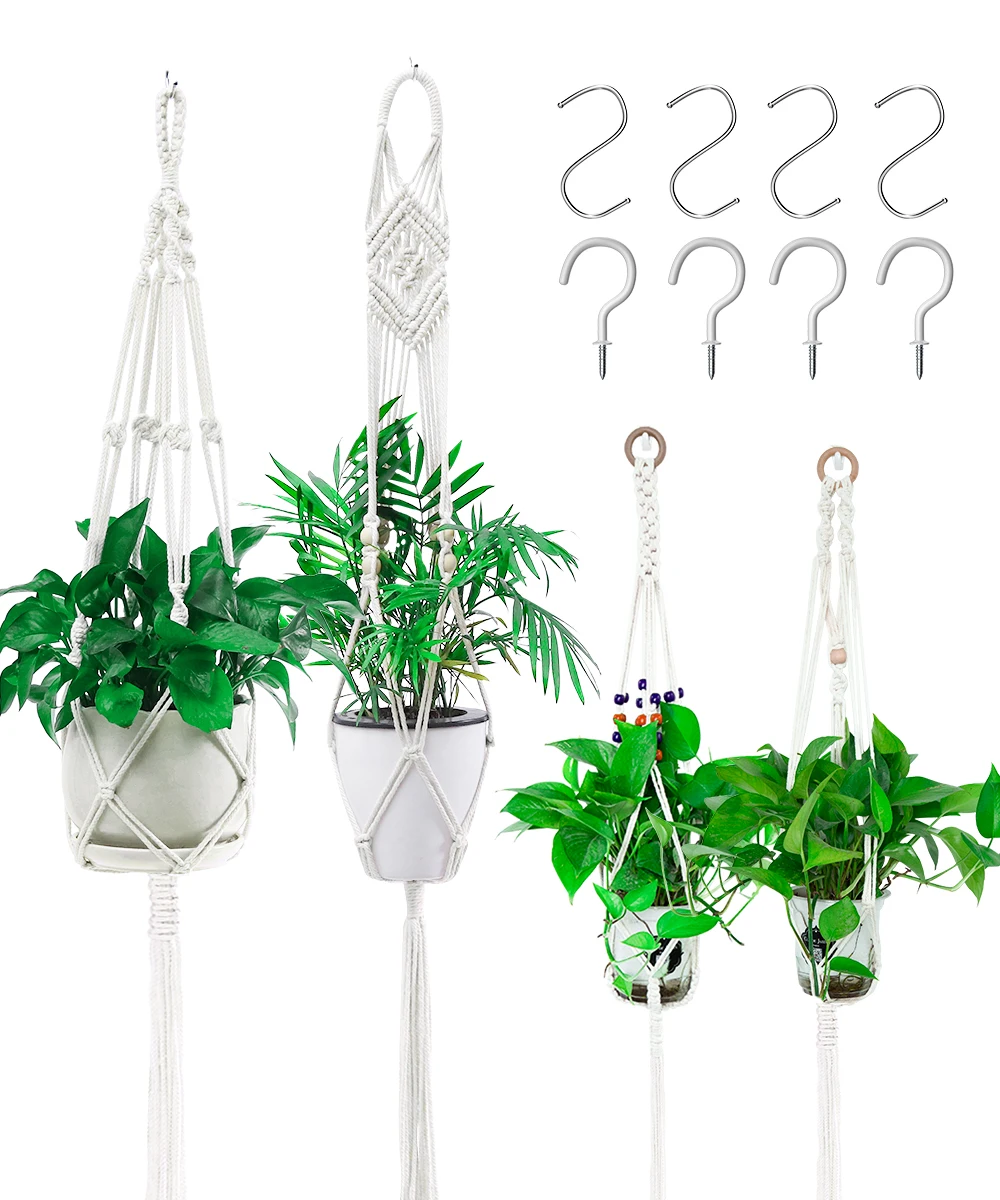 

Macrame Plant Hanger Indoor Outdoor Hanging Planter Basket Cotton Rope,Plant Hanger Macrame