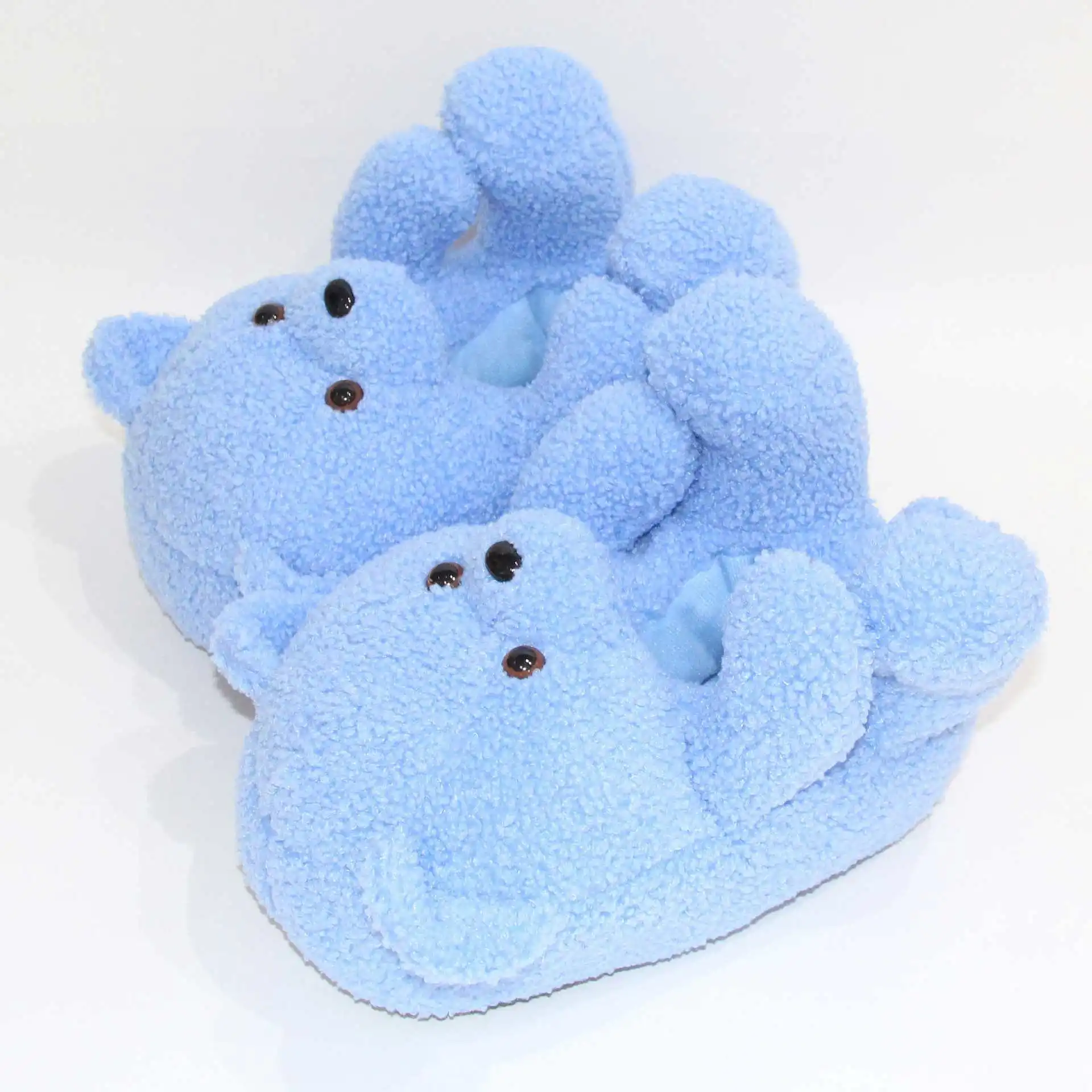 

wholesale furry teddy slippers winter fuzzy slides slippers for women Christmas teddy bear slippers, Picture