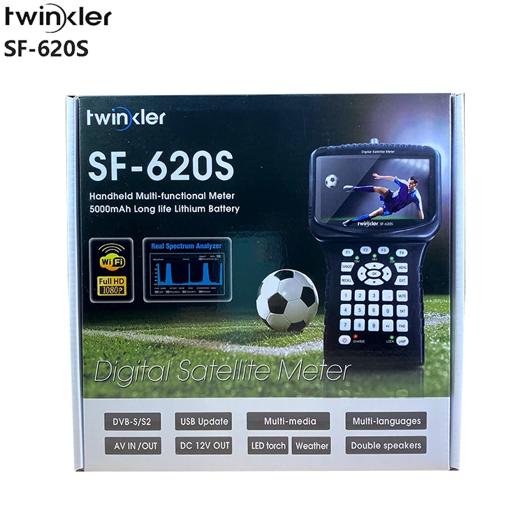 

Satellite Finder Meter Twinkler SF-620S 4.3 inch LCD Screen DVB-S2 Spectrum Analyzer CCTV Camera in CVBS powervu USB WIFI