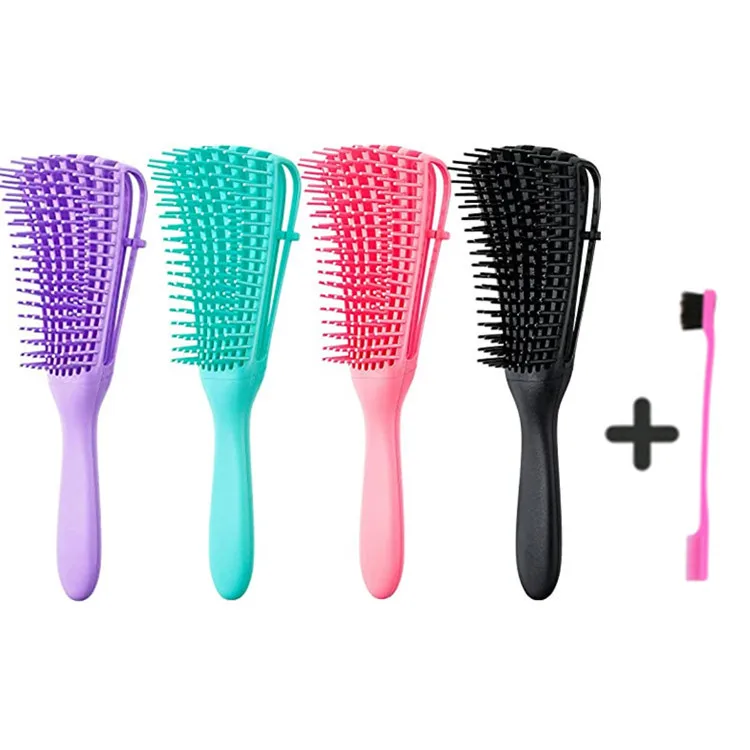 

Flexi 4c Wet Thick Kinky Extensions Brushes Curly Hair Detangling Detangler Brush, Green, black, pink,customized color accepted
