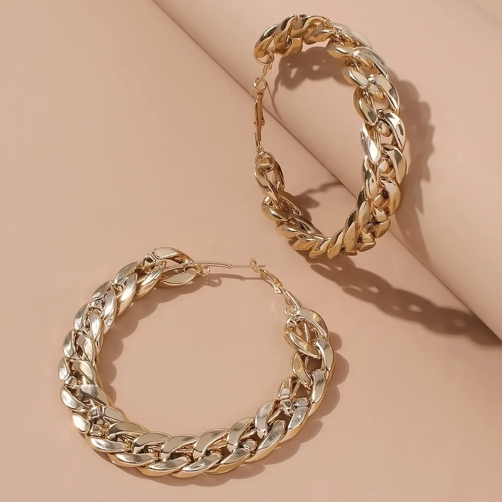 

Exaggerated Personality Gold Plated Earrings Jewelry Big Hoop Earrings For Women 2021