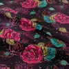Custom hot pink rose stretch floral pattern cotton lycra printing fabric