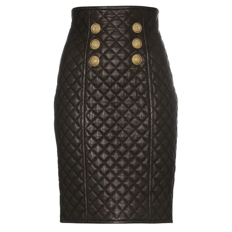 

Custom oem women's leather skirt ladies black pu elegant pencil skirts