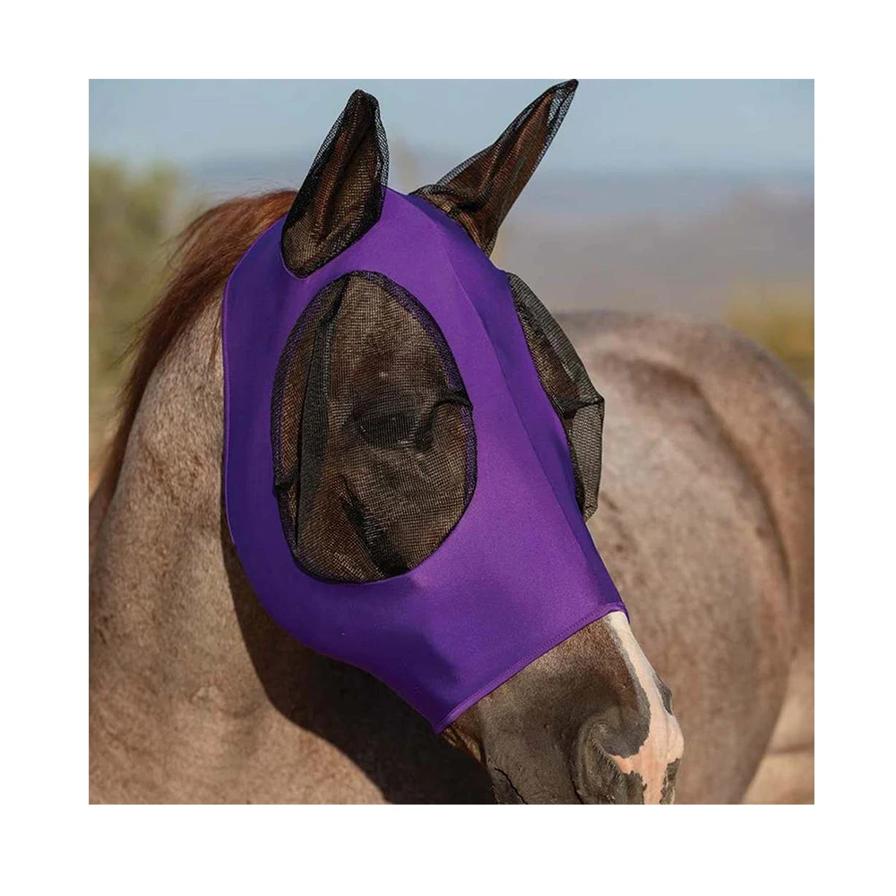 

Dropshipping horse mask equine Anti-mosquito Anti-fly mask Equestrian Horse headgear, Blue, purple, gray, pink, black