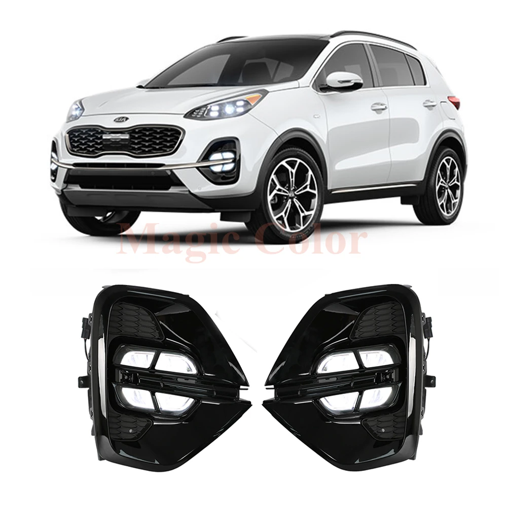 Car Led Daytime Running Light Drl For Kia Sportage 2020 2019 2021 2022 Front Driving Fog Lamp