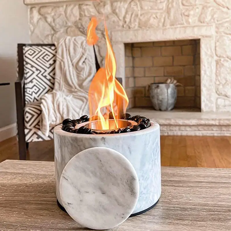 

SUNBOW Marble Clean Burning Real Flame Tabletop Ethanol Fire Pit Bowl Smokeless Indoor Table Top Mini Fire Pit for Outdoor Use
