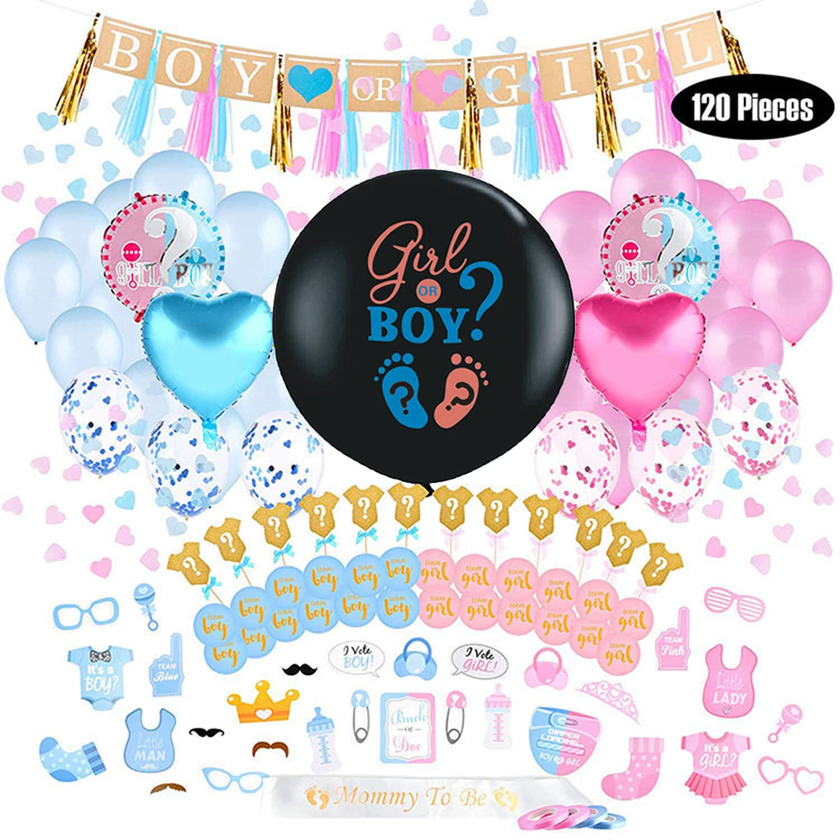 

Nicro New Product Party Decoration Baby Shower Boy or Girl Gender Reveal Party Supplies Kit