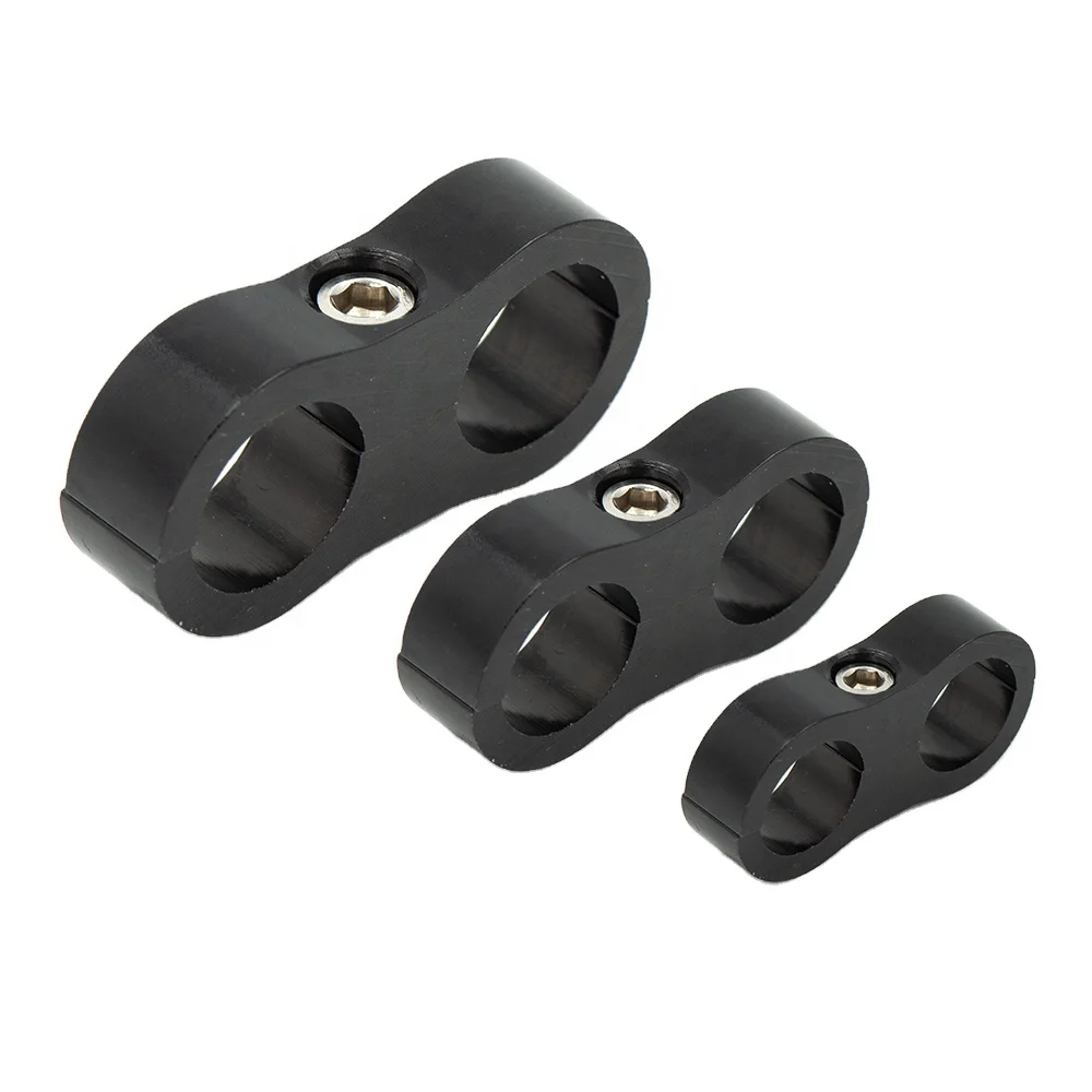 AN6 AN8 AN10 Braided Rubber Hose Line Clamp Kit Aluminum Anodized Line Separator Divider Black-Custom OEM Supported