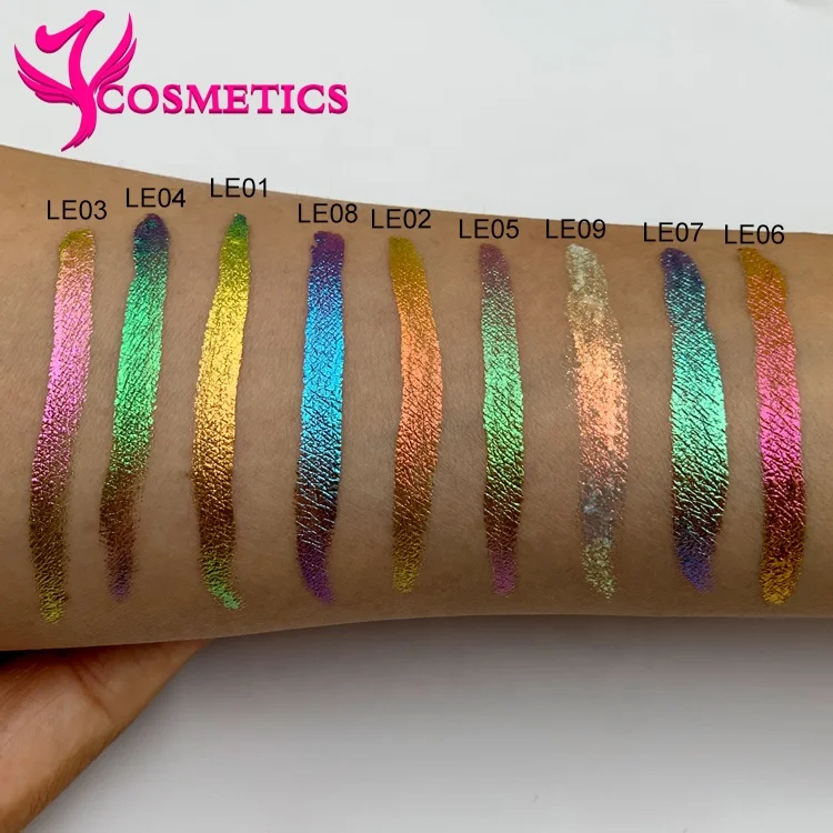 

9 color chameleon multichrome metallic duochrome high pigment custom eyeshadow pigments liquid eyeshadow