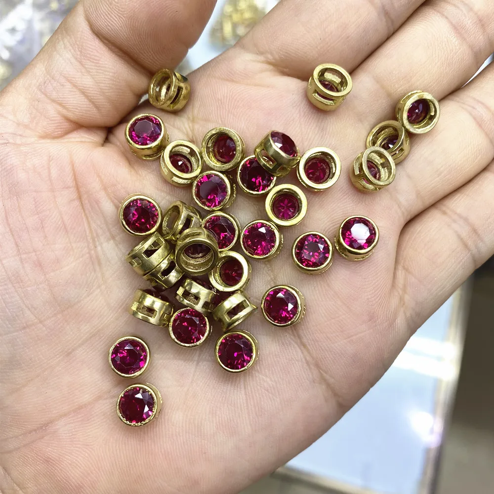 Wholesale Custom Multicolor Jewelry Beads Supplies Metal Charms Zircon