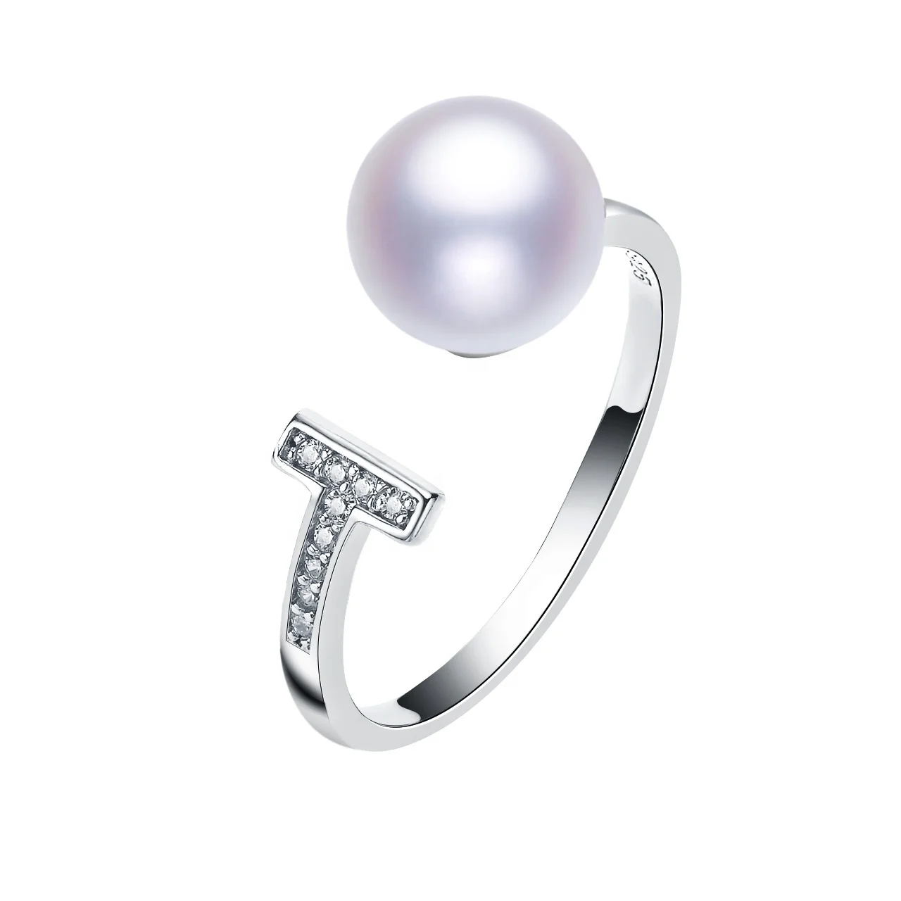 

Fashion Jewelries Single Pearl Sterling 925 Silver  Pearl Ring Mount Jewelry For Mothers Day Gift