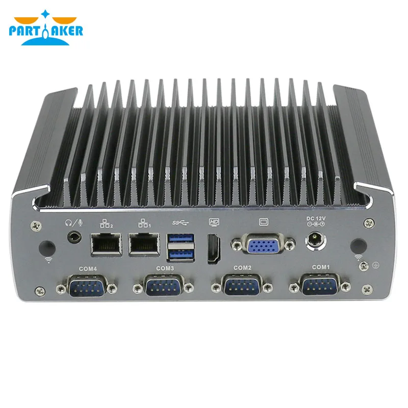 

Partaker Industrial Fanless Mini Computer 3855u i5 6200u i7 6500u Dual Core 2 Lan Noiseless Mini PC Support 3G 4G SIM Card