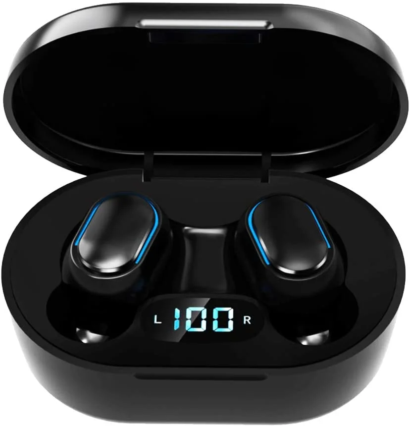 

E7S TWS Wireless Earphones Bluetooth Noise Cancelling Waterproof LED Display Screen In-ear Headset Stereo Earbuds, Color