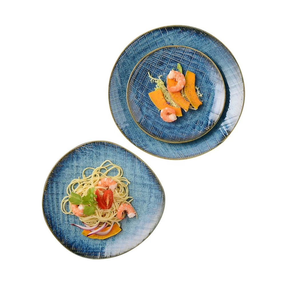 

Household / Home Use 7.5" / 8" / 10" / 11" Irregular Oval Round Shape Kiln Color Glazed Ceramic Sushi Dessert Snack Plate