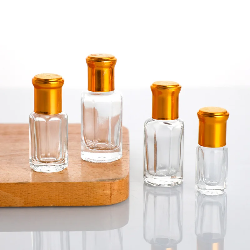 

High end 3ml 6ml 12ml empty essential oil roll on glass vial bottle with gold lids