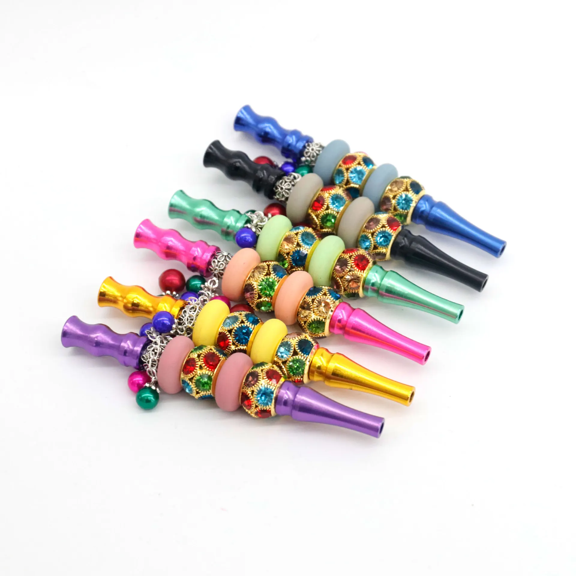 

Wholesale Animal Diamond Smoking Pipes Metal Female Hookah Tips Long Blunt Jeweled Cigarette Holder