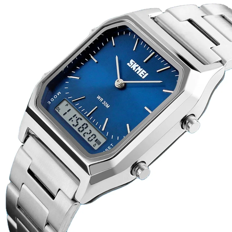 

Men Fashion Casual Quartz Wristwatches reloj Digital Dual Time Sports Watches Chronograph Waterproof reloj masculino, Gold. rose gold. silver. blue. black