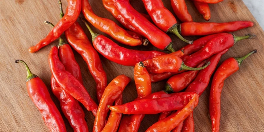 Jars of dried chili peppers stored in pantry