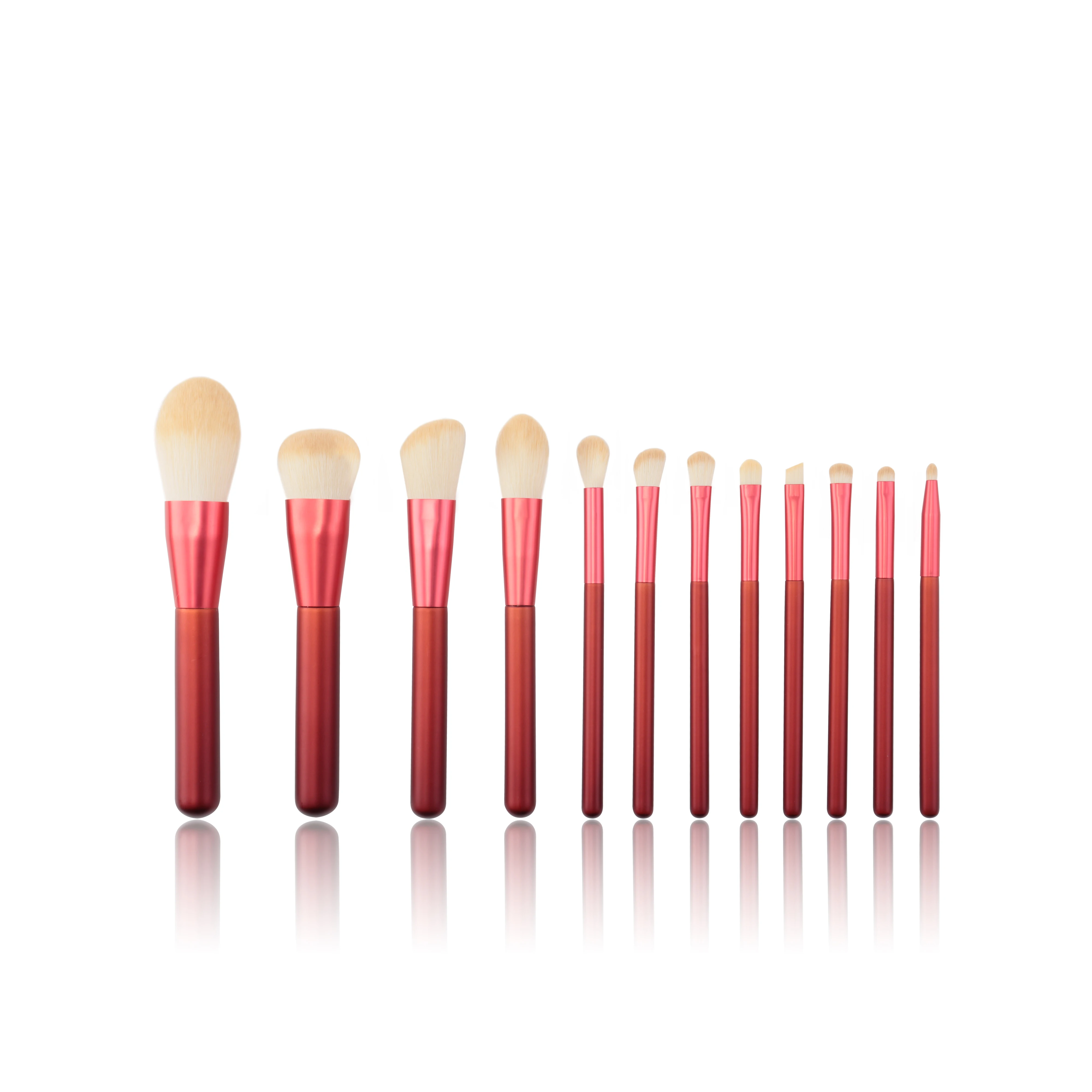

high quality red makeup brush set private label luxury professional makeup brush sets with logo, Colorful