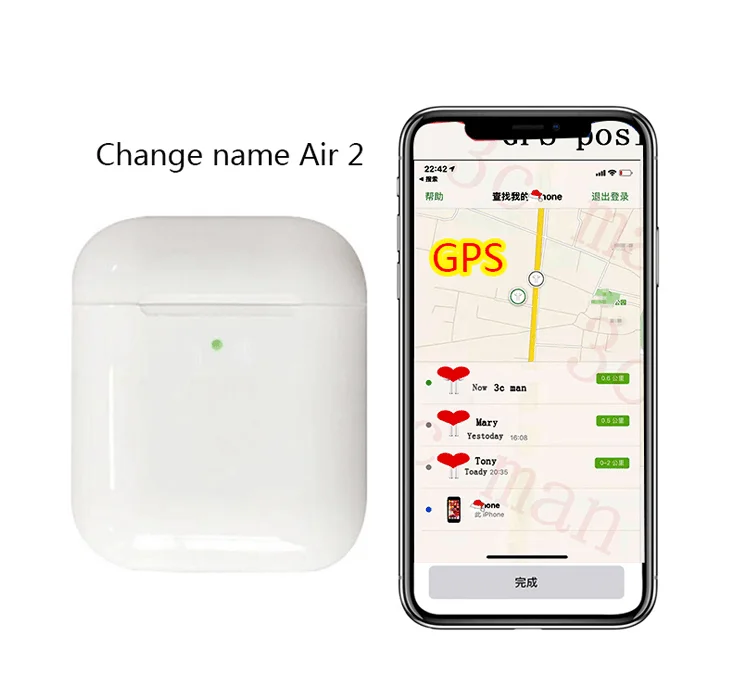 i90000 tws GPS TWS Air 2 change name location Bluetooth headset in-ear sensor PK i100000 i1000 i2000 i500 i9000 tws