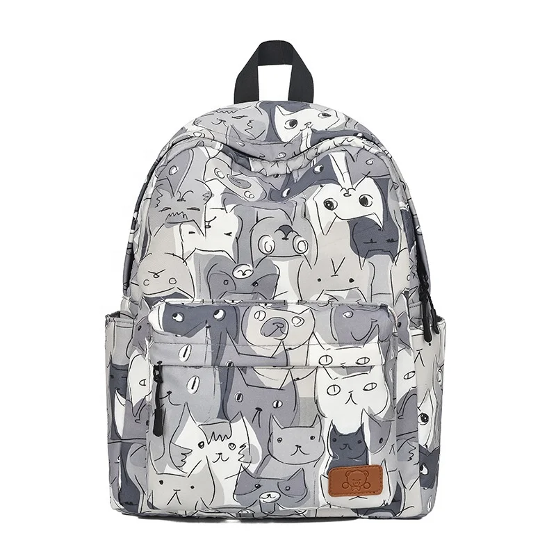 

Cartoon cat cute lightweight student shoulder bag canvas school back pack