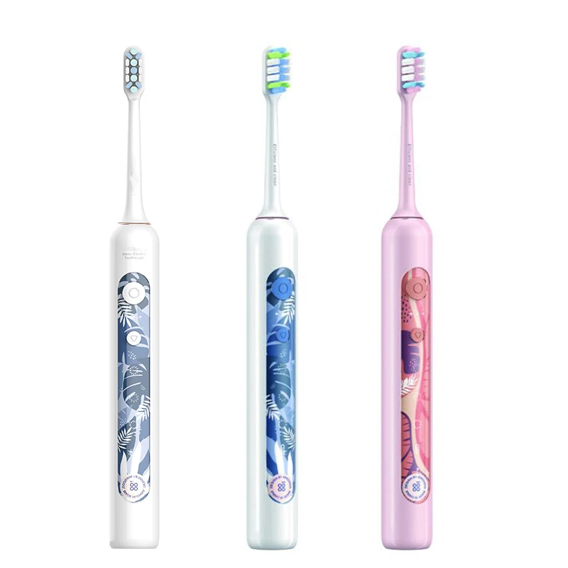

Lula Private Label Parent And Children Sonic Rotating High Quality Uv Printing Electric Toothbrush With Dupont Soft Brush, White black pink